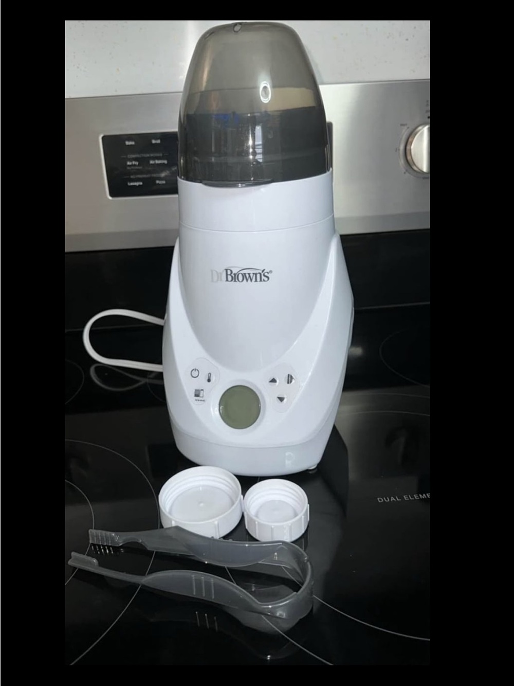 Dr. Brown's White Bottle Warmer and Sterilizer with Grey Lid